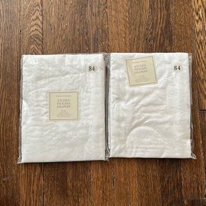Set of Restoration Hardware Etched Filigree Drapery 50” x 84”